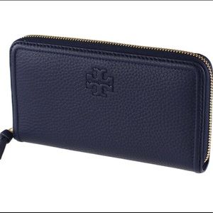 Tory Burch Navy Blue zip around wallet